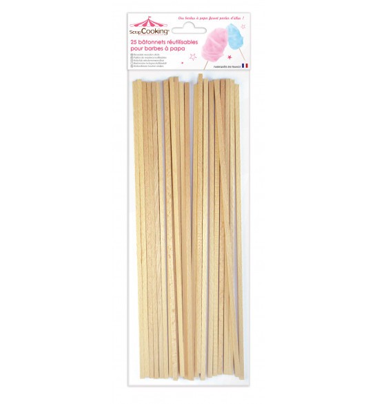 25 bâtonnets pour barbes à papa 28cm SCRAPCOOKING
