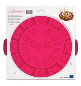 Moule à gâteau silicone "Bon anniversaire" SCRAPCOOKING