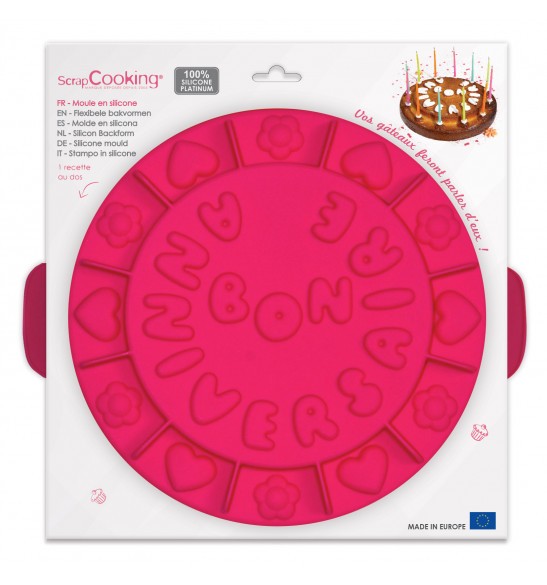 Moule à gâteau silicone "Bon anniversaire" SCRAPCOOKING
