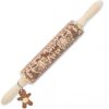 Rouleau empreintes bois "gingerman" 39cm SCRAPCOOKING