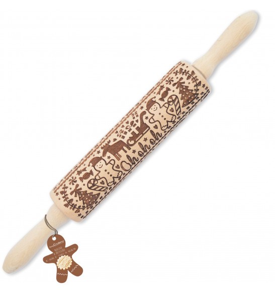 Rouleau empreintes bois "gingerman" 39cm SCRAPCOOKING