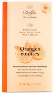 Tablette de chocolat noir "oranges confites" DOLFIN