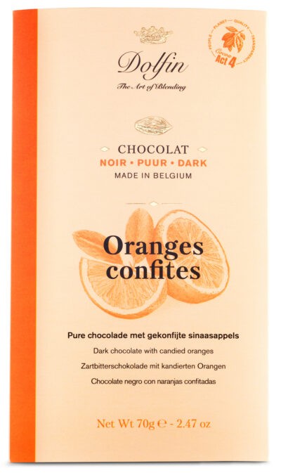 Tablette de chocolat noir "oranges confites" DOLFIN