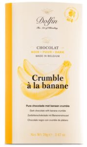 Tablette de chocolat noir "crumble à la banane" DOLFIN