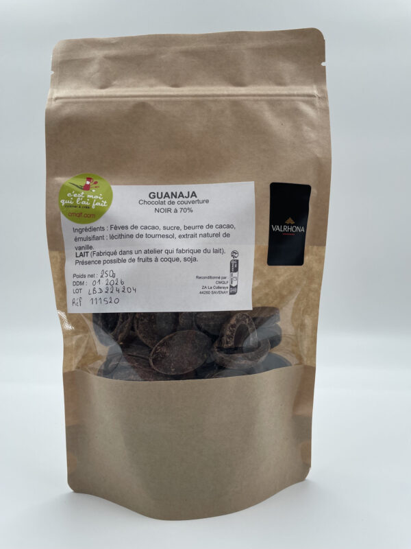 Chocolat noir de couverture Guanaja 70% 250g VALRHONA