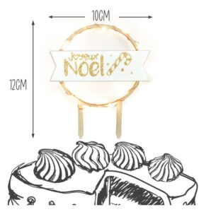 Cake topper led "Joyeux Noël" SCRAPCOOKING
