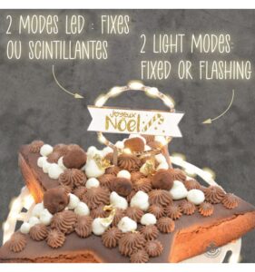 Cake topper led "Joyeux Noël" SCRAPCOOKING